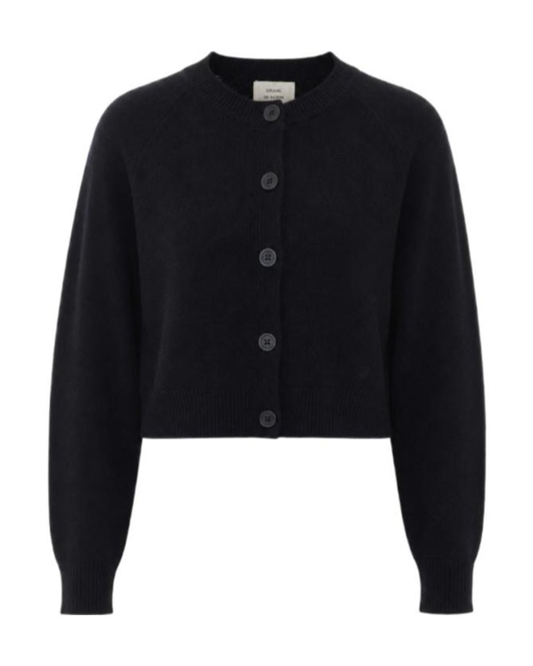 Loulou de Saison Black Heike Button-Up Cropped Cardigan
