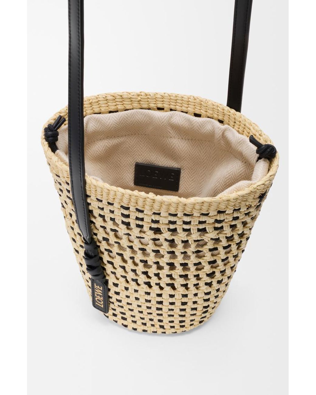 Loewe Multicolor Braid Drawstring Basket Bag