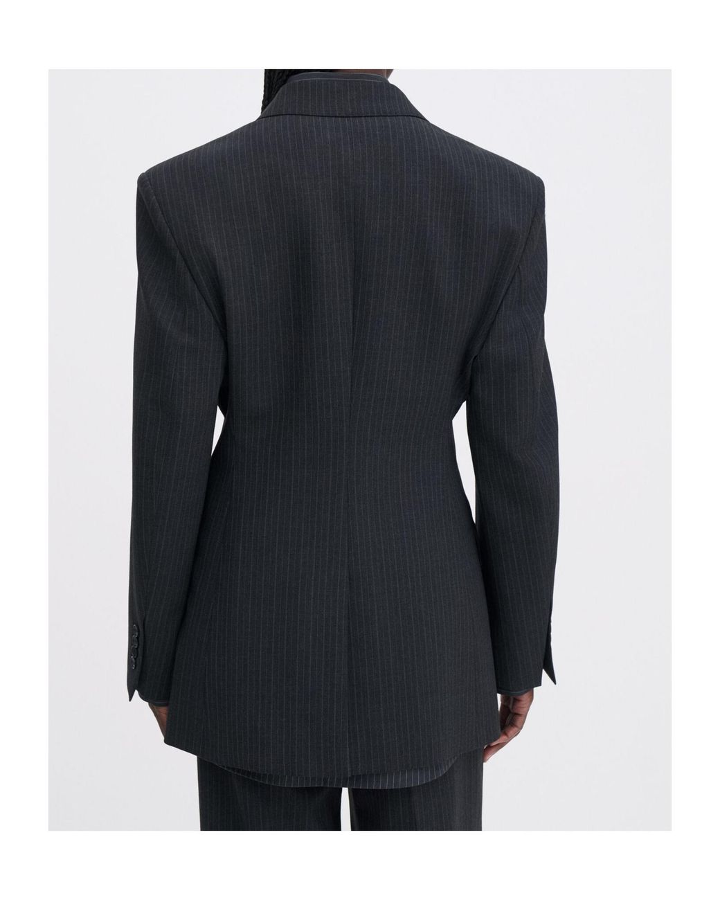 Filippa K Black Pinstripe Single-Breasted Jacket