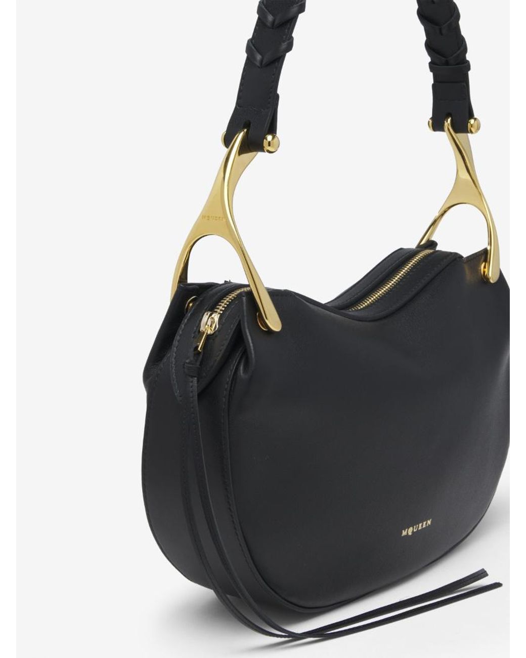 McQueen Black Wishbone Shoulder Bag