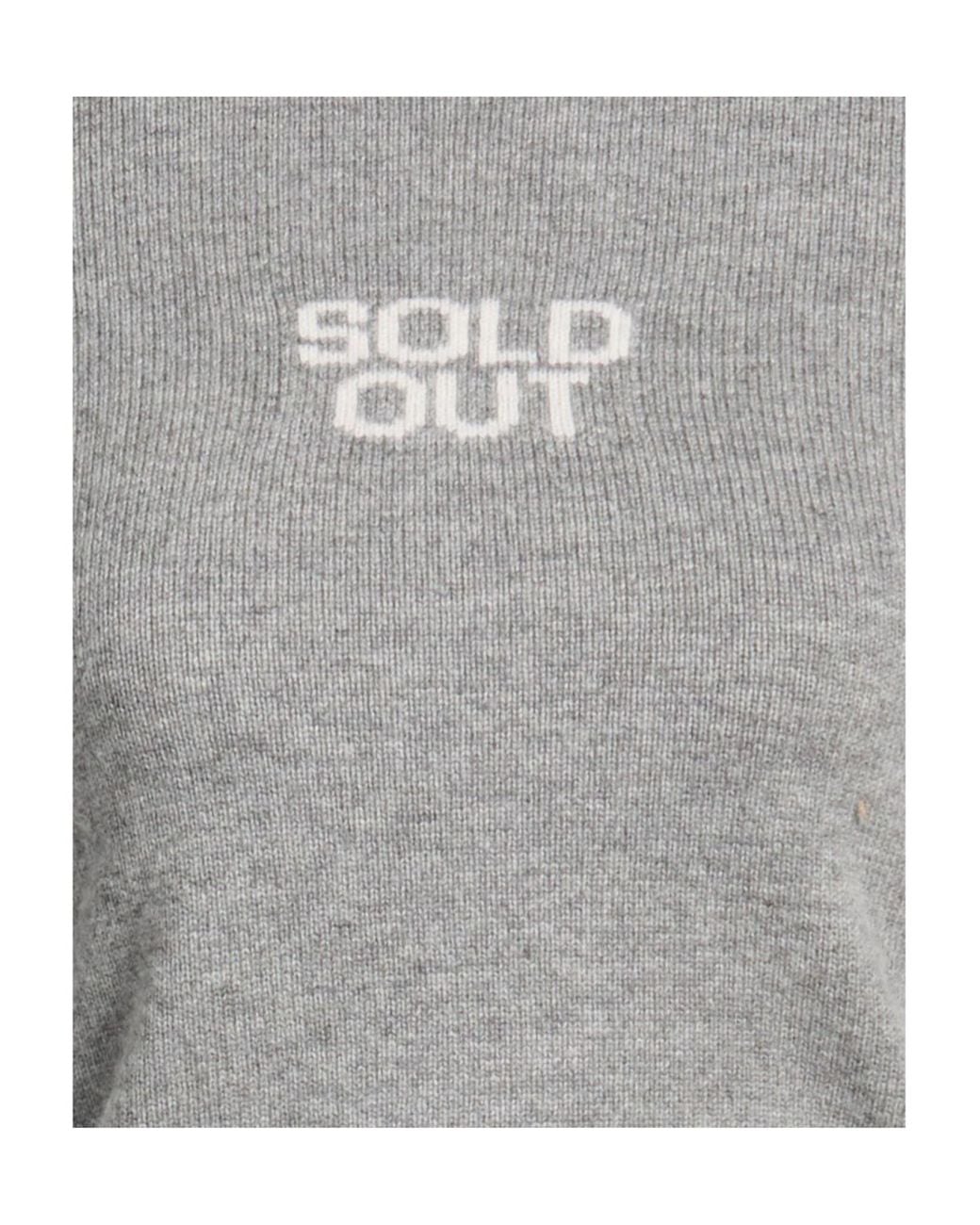 Sportmax Gray Mock-Neck Mid-Sleeve Knit Top