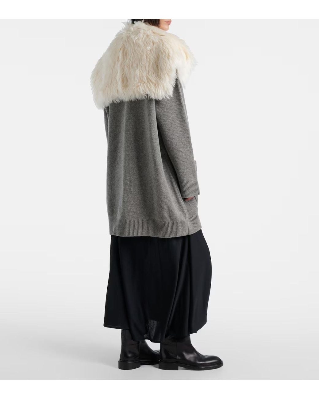 Jil Sander Gray Wool, Cotton, And Cashmere-Blend Cardigan