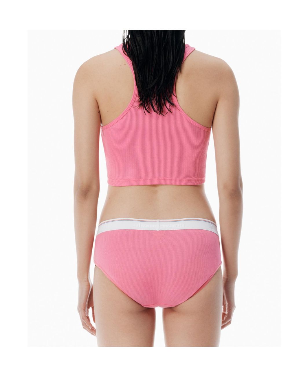 Alexander Wang Pink Classic Ribbed Cotton Racer Tank