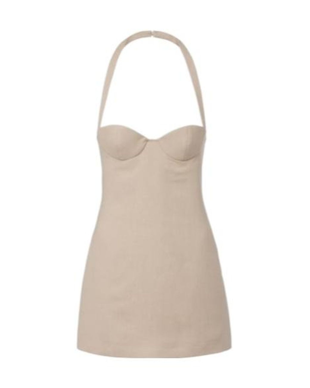 Magda Butrym Natural Halterneck Linen Minidress