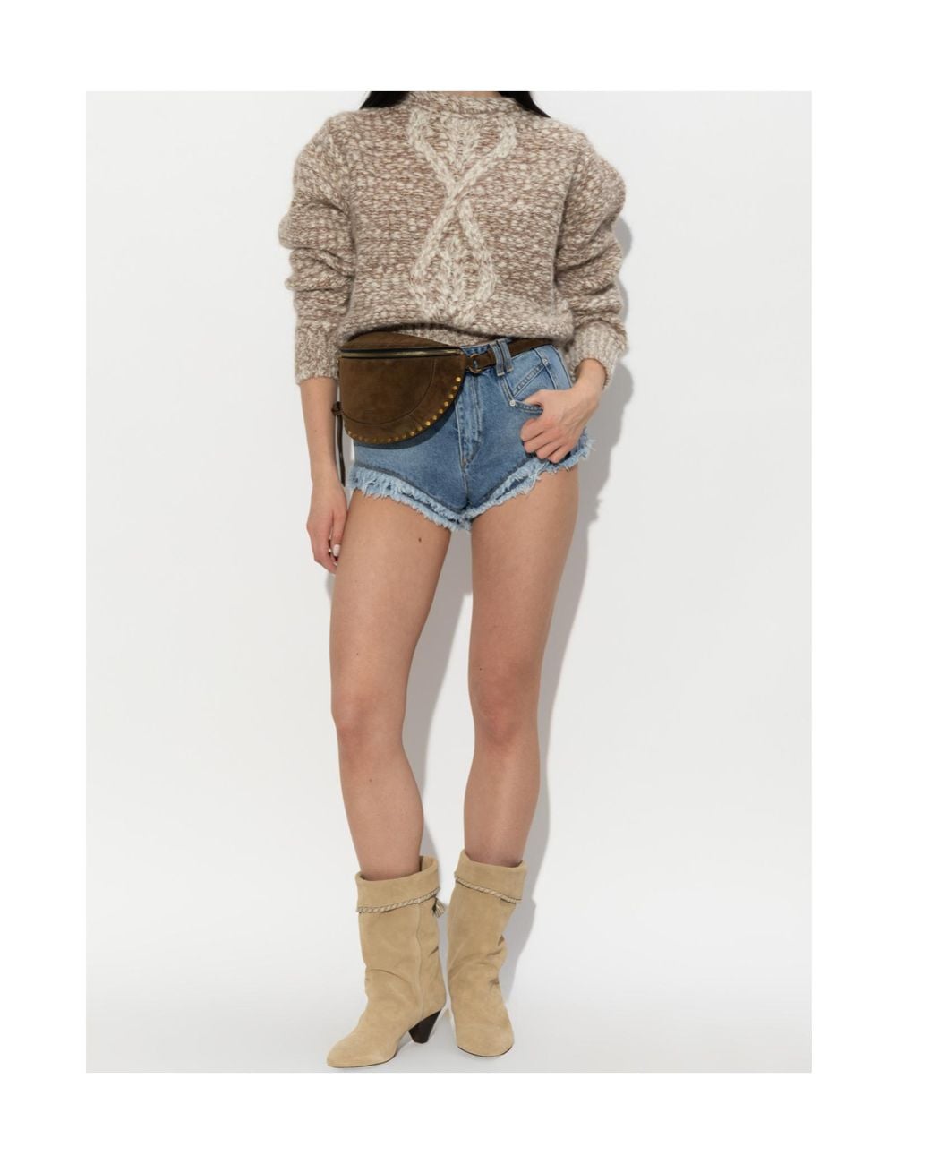Isabel Marant Green Braided Cone-Heel Boots
