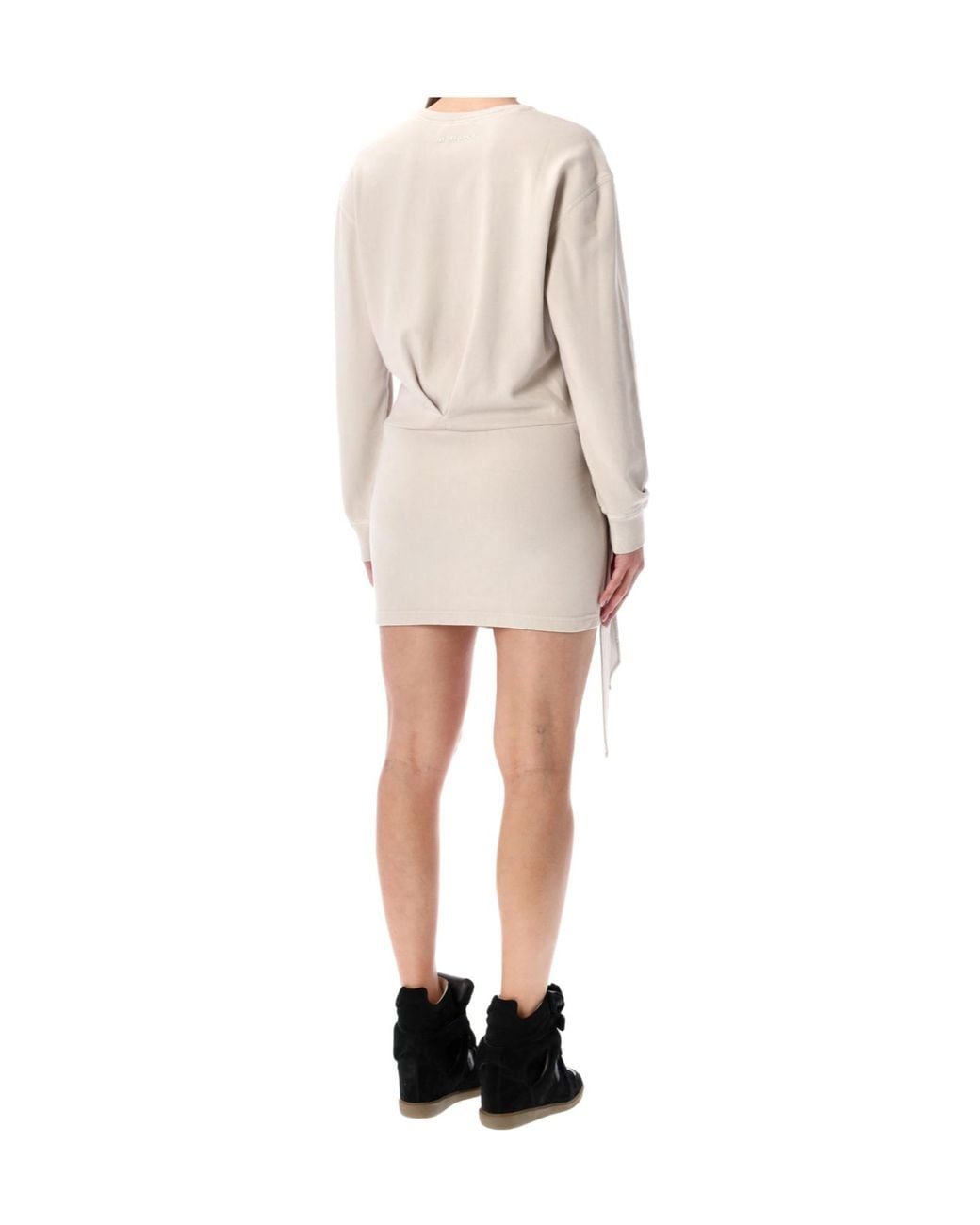 Isabel Marant Natural Isabel Marant Etoile Marant Étoile Zae Cotton Mini Sweatshirt Dress