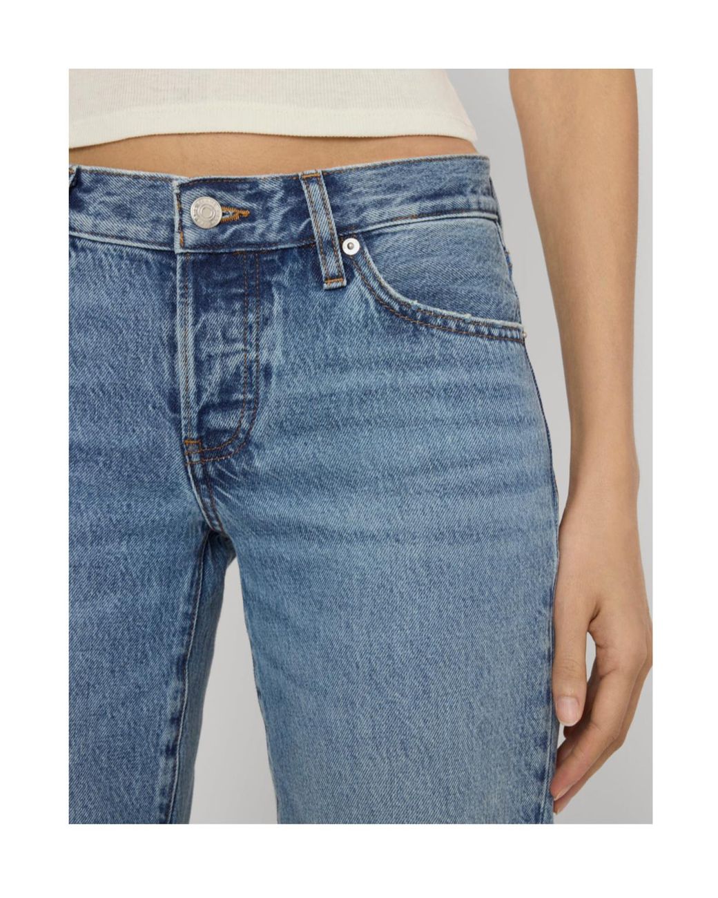 FRAME Blue High-Rise Wide-Leg Jeans