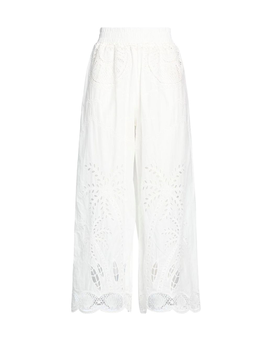 Farm Rio White Elastic Waist Casual Pants