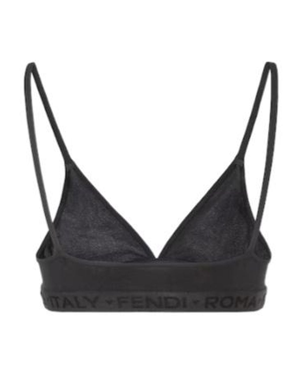 Fendi Gray Logo Band Triangle Bra