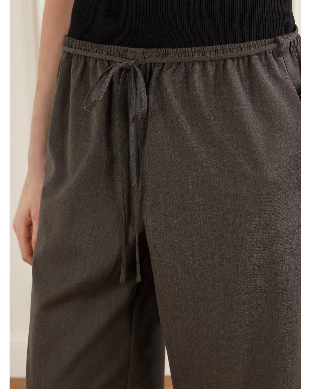 St. Agni Gray Everyday Wool Blend Wide-Leg Pants