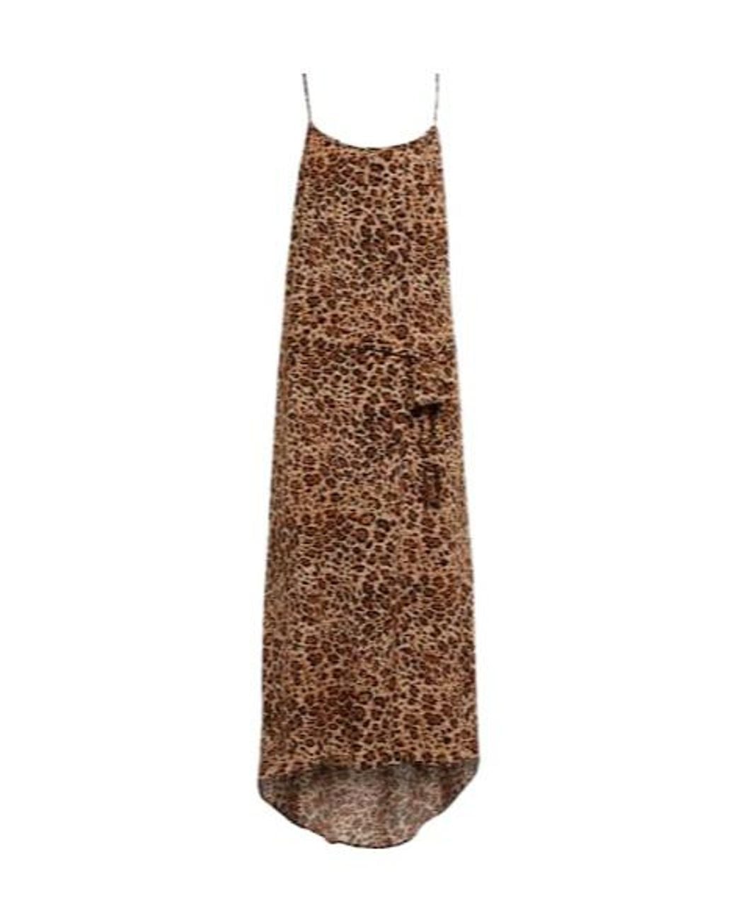 Melissa Odabash Brown Melissa Cheetah-Print Midi Slip Dress