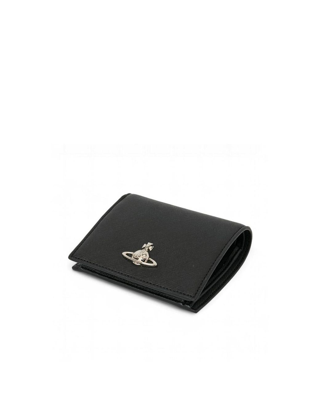 Vivienne Westwood Black Orb Logo Compact Wallet