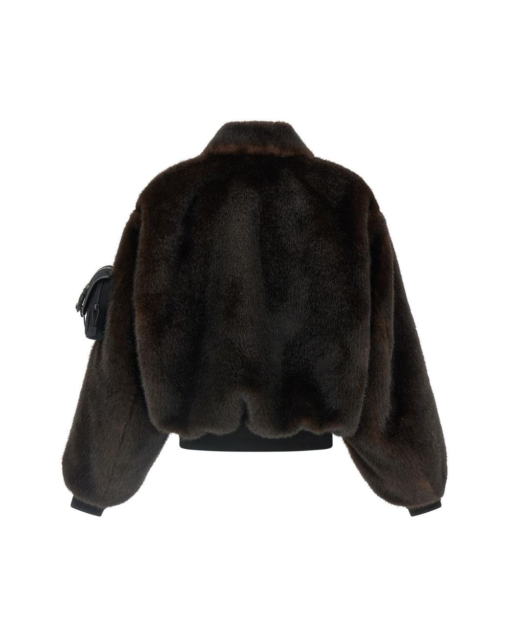 Coperni Black Faux Fur Bomber Jacket