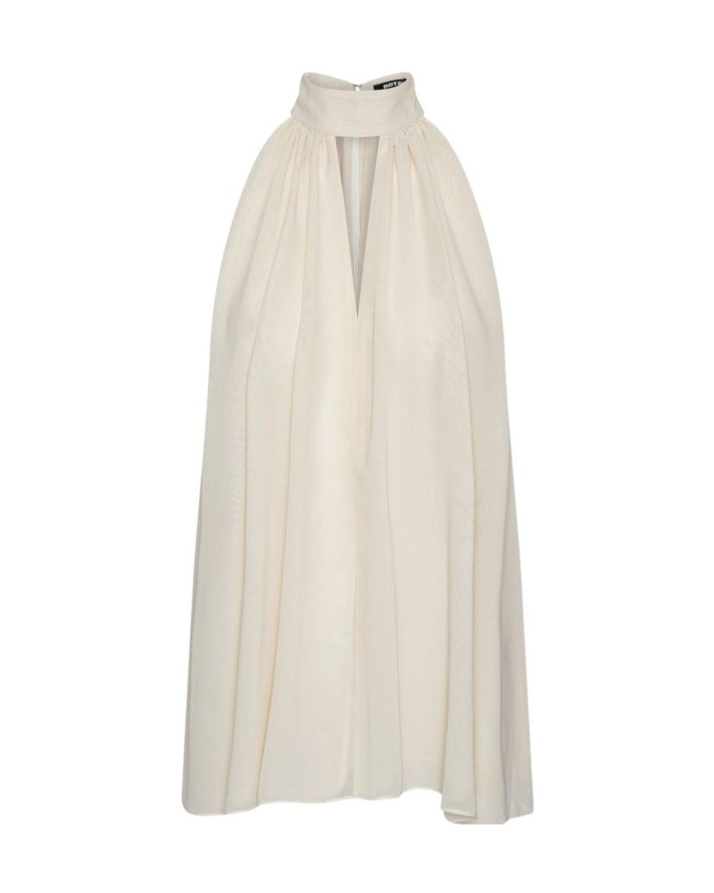 ROTATE BIRGER CHRISTENSEN White Pleated Halterneck Top