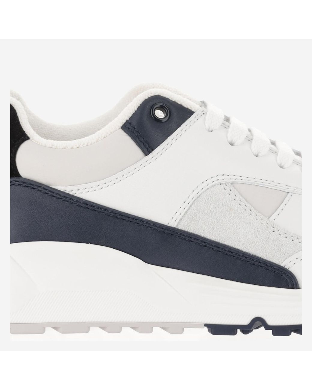 Saint Laurent White Logo Embossed Lace-Up Sneakers