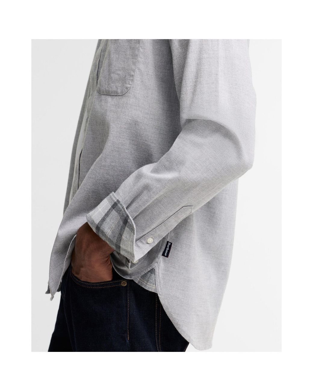 Barbour Gray Button-Down Long Sleeve Shirt for men