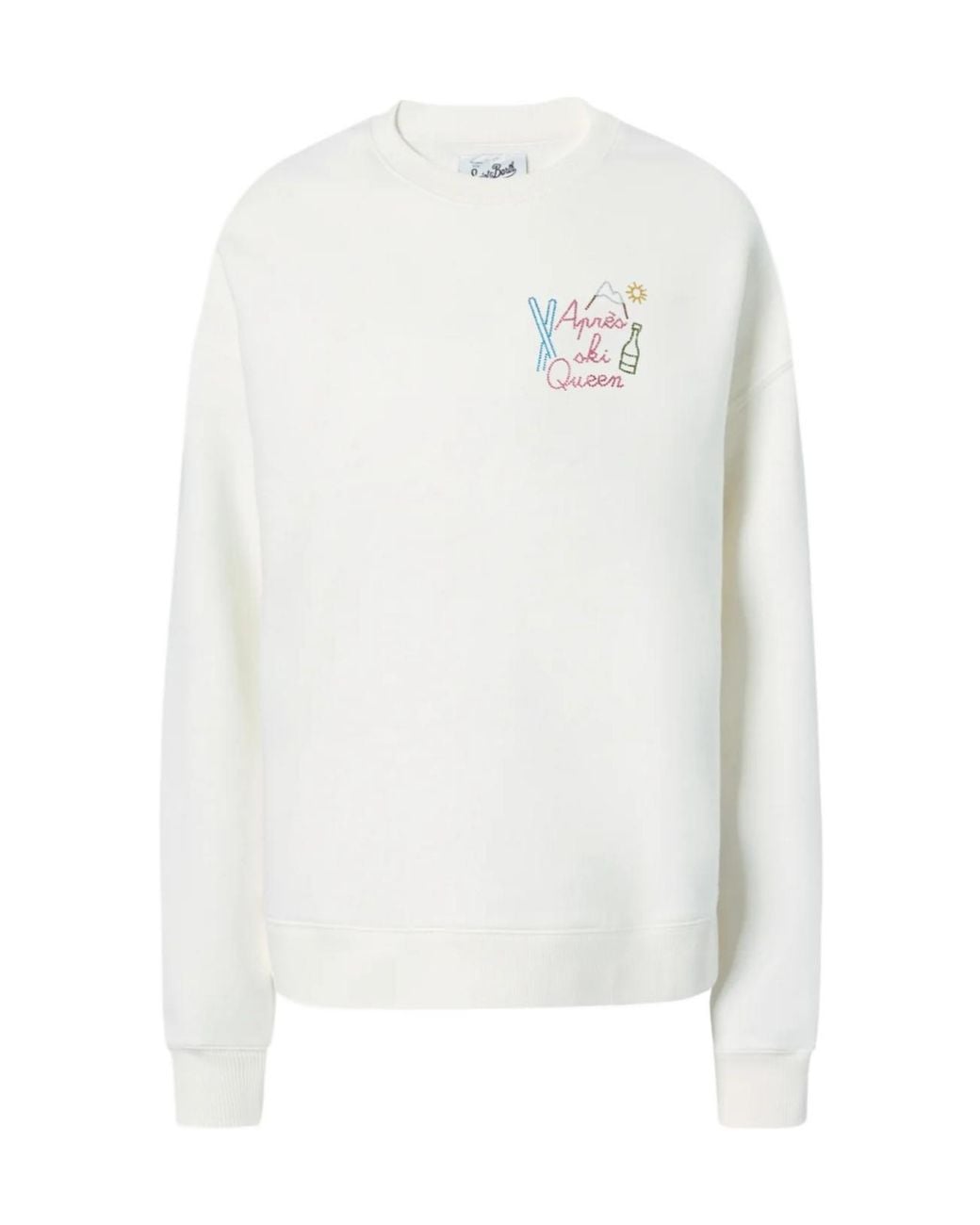 Mc2 Saint Barth White Detail-Embroidered Sweatshirt