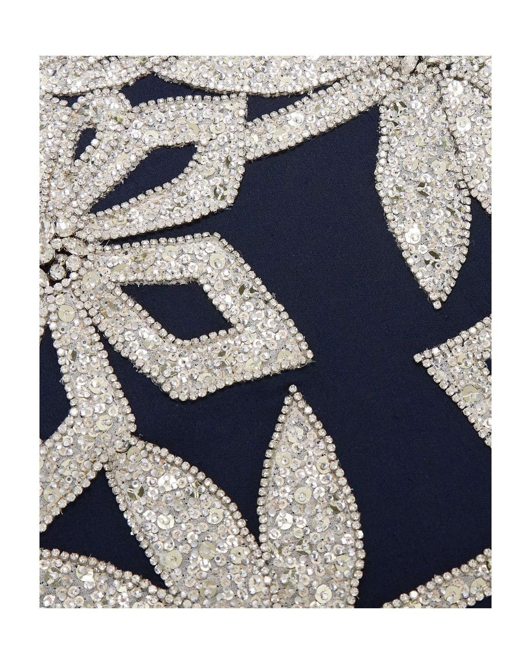 Oscar de la Renta Blue Cloak Effect Decorated Dress
