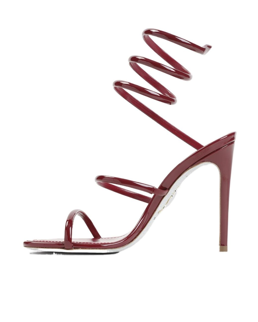 Rene Caovilla Pink René Caovilla Spiral Strap Heeled Sandals