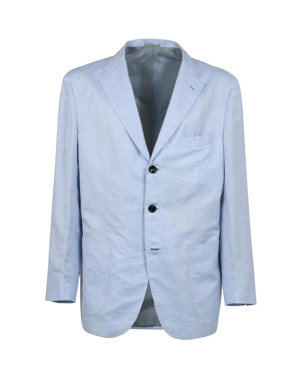 Kiton Blue Single-Breasted Tailored Blazer for men