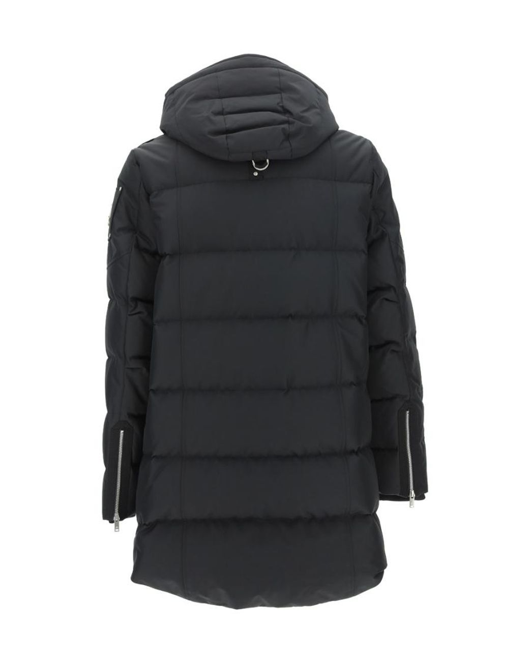 Moose Knuckles Black Detachable-Hood Padded Coat for men