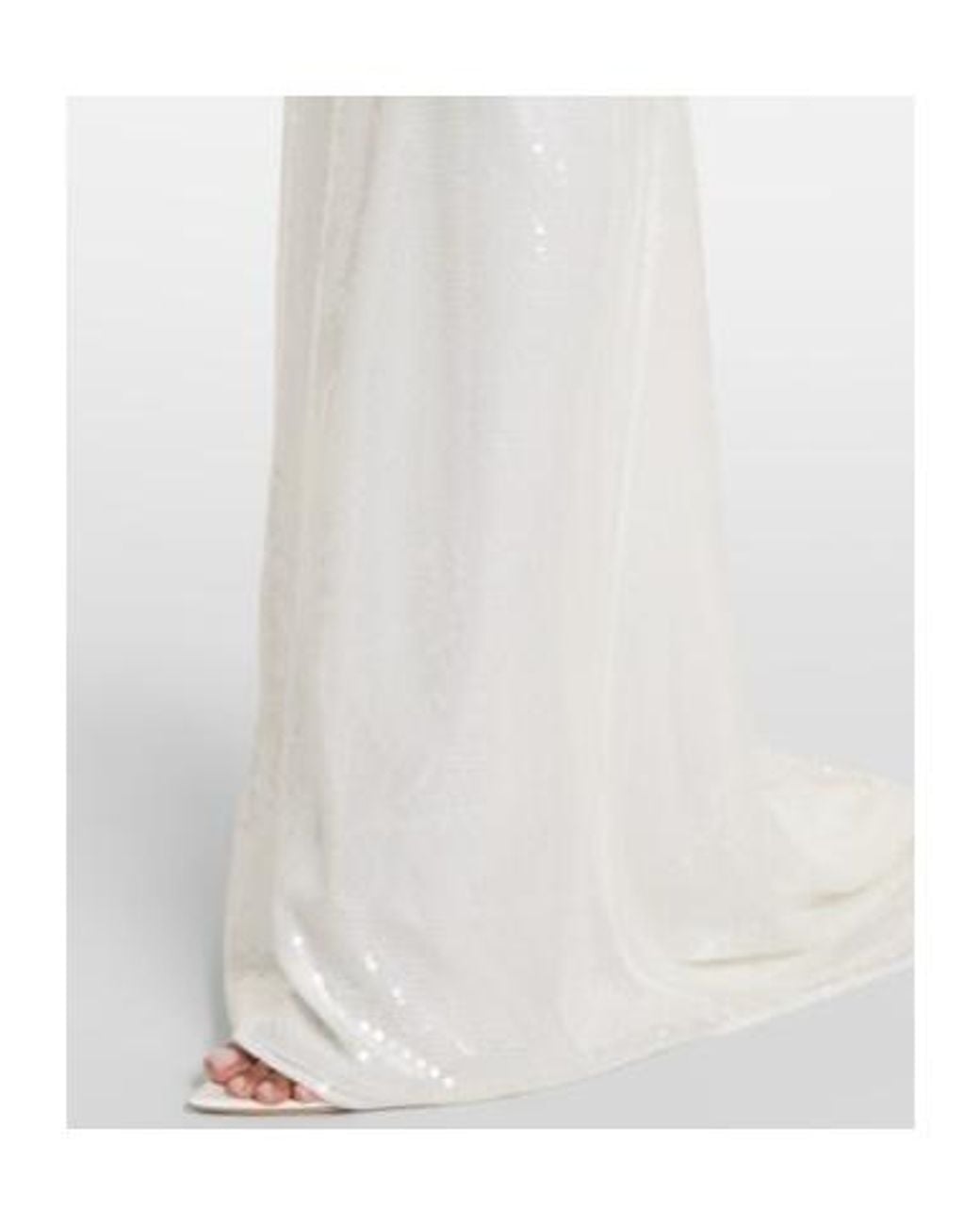 Alex Perry White Bridal Sequined Gown