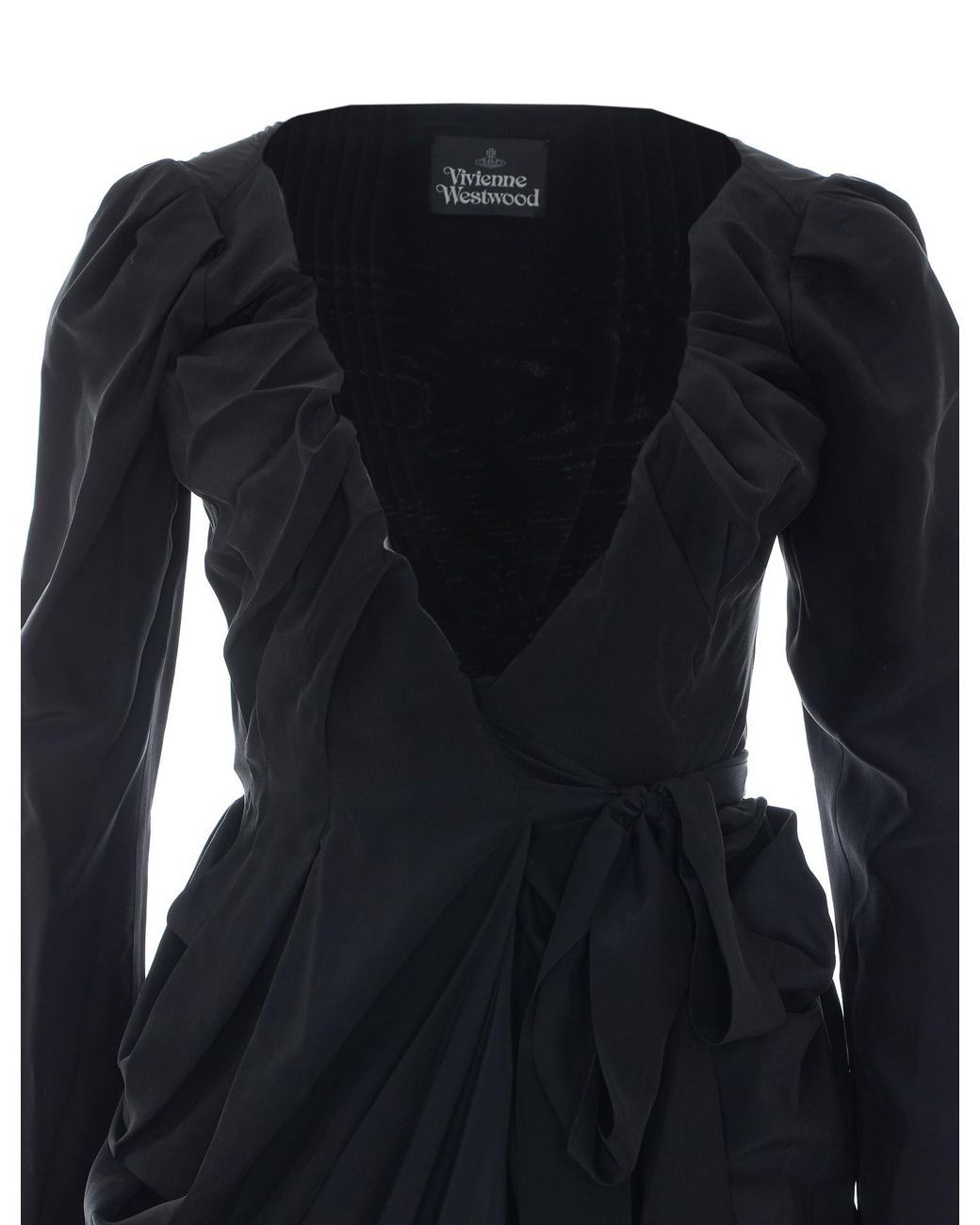 Vivienne Westwood Black Kendall Draped Wrap Dress