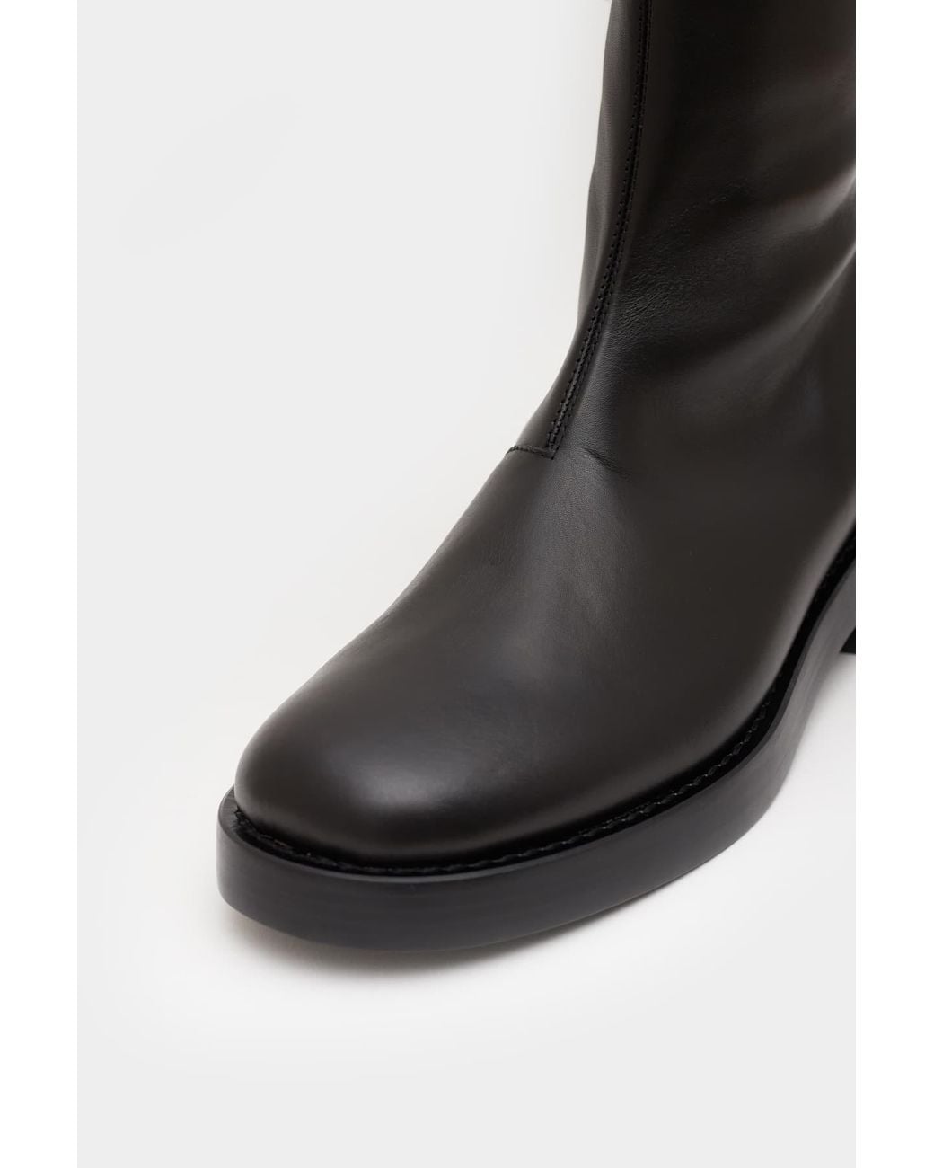 Courreges Black Stretch Leather Boots for men
