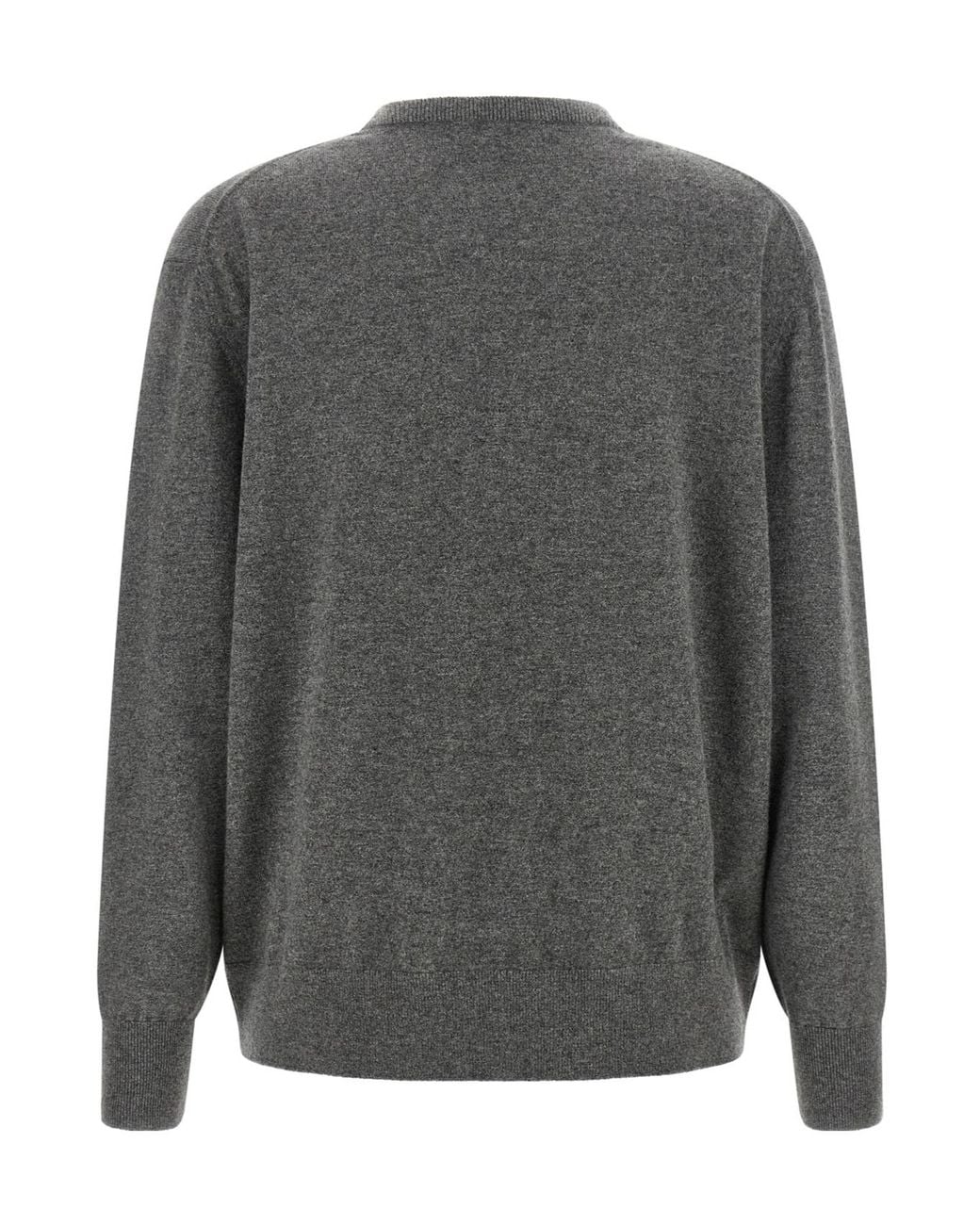 Dries Van Noten Gray Towie Lace V-Neck Knitted Sweater