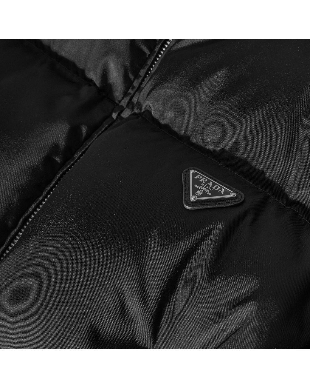 Prada Black Standcollar Quilted Puffer Jacket