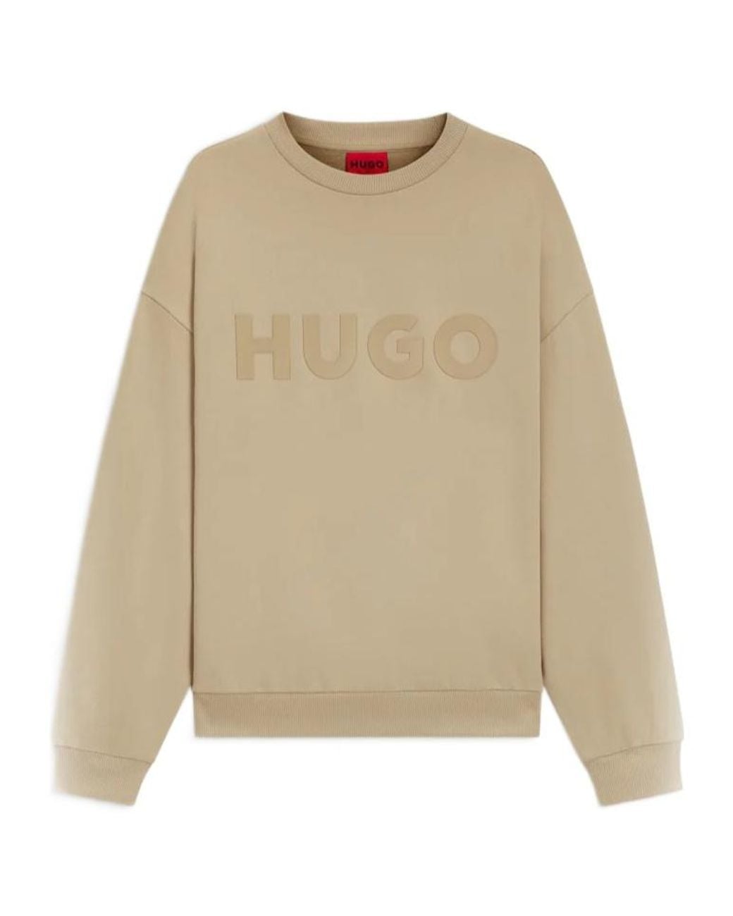 Boss Natural Hugo Oversized-Fit Crewneck Sweatshirt for men