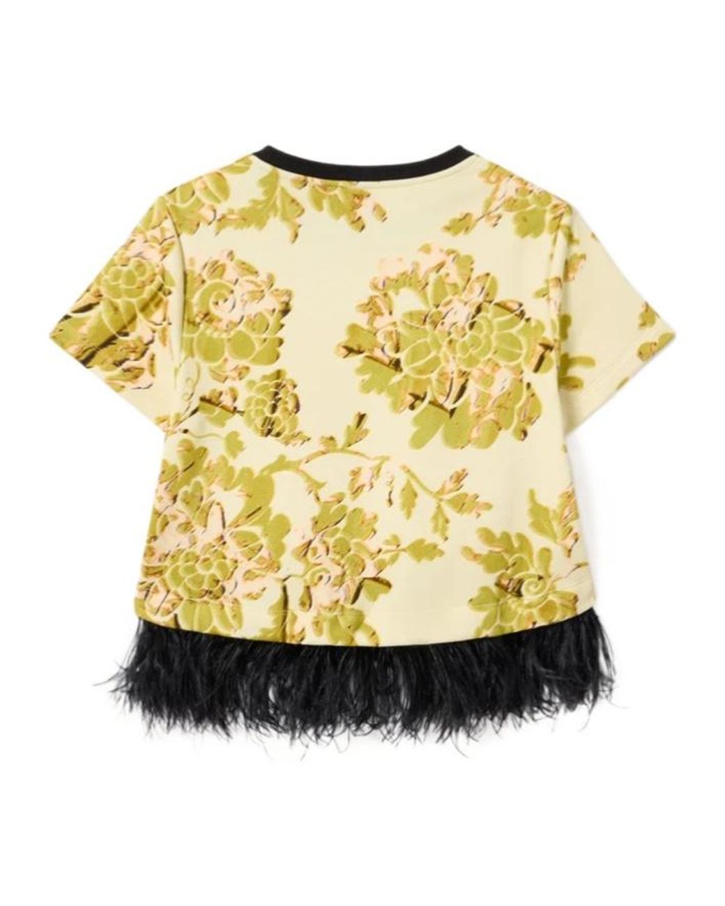 LaDoubleJ Yellow La Doublej La Scala Feather-Trim T-Shirt
