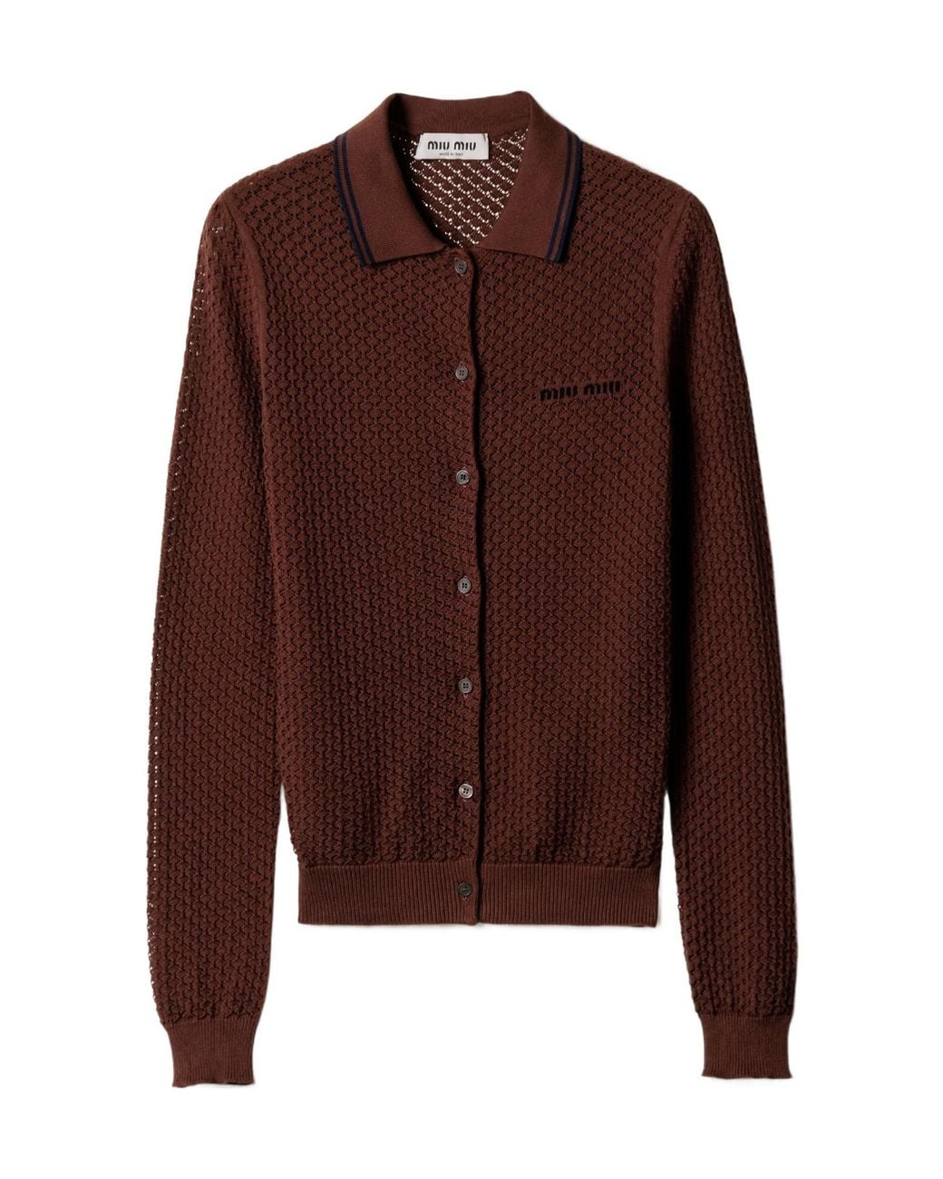 Miu Miu Brown Button-Up Cardigan