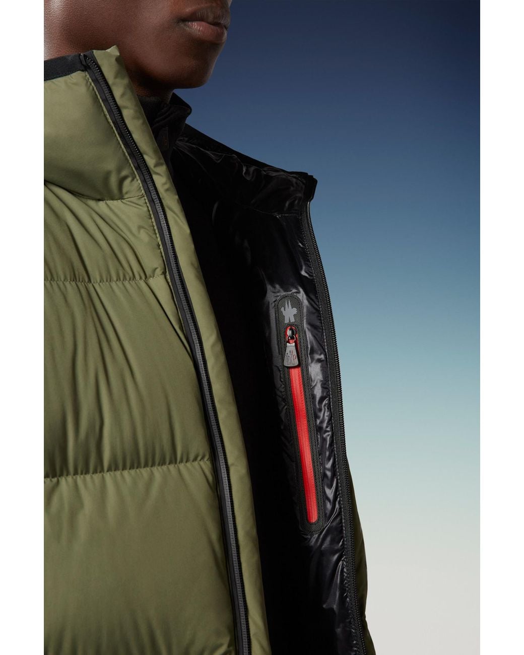 Moncler Green Grenoble Adret Logo Printed Padded Jacket for men