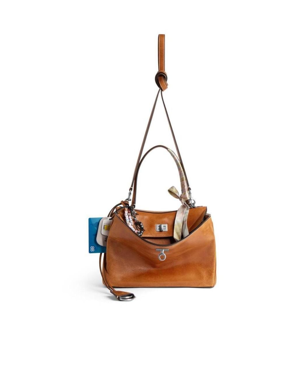 Balenciaga Brown Turn Lock Closured Small Rodeo Bag