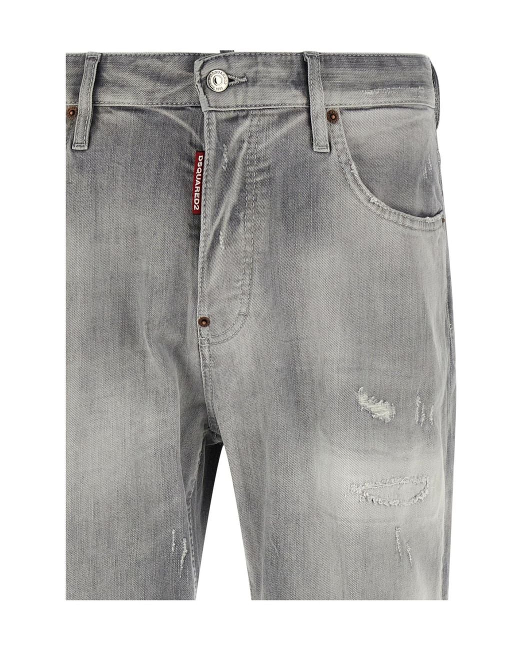 DSquared² Gray 642 Distressed Jeans for men