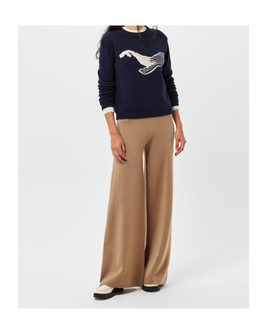 Max Mara Natural High Waisted Wide Leg Casual Pants