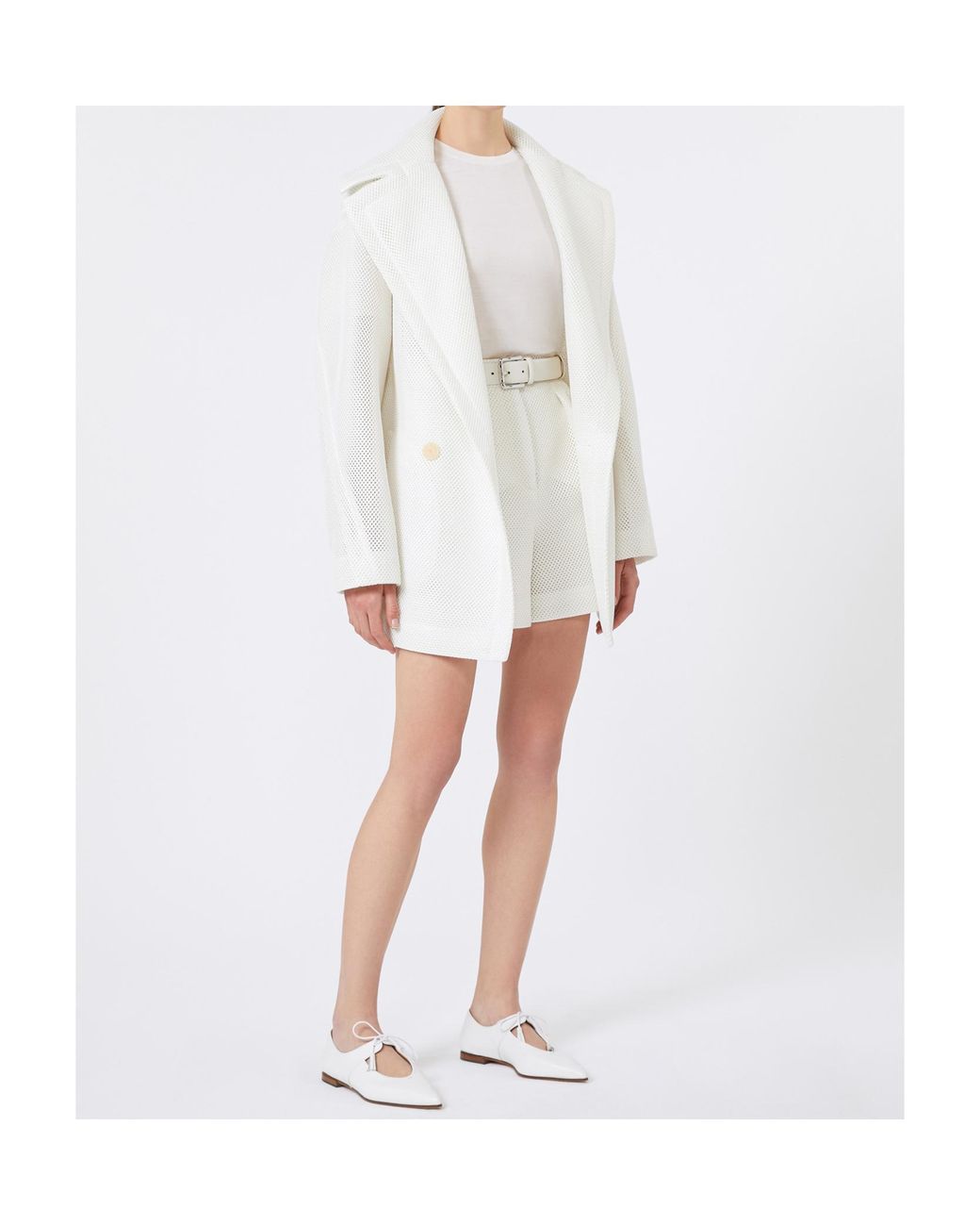 Max Mara White Gerico Short-Sleeved Knitted Jumper