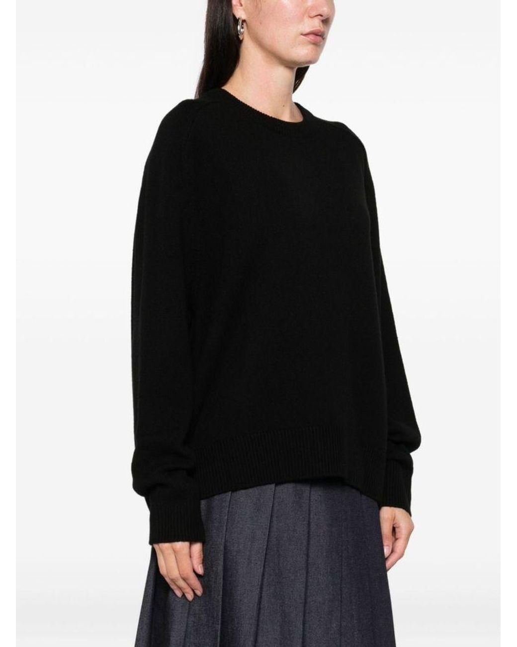 Soft Goat Black Long-Sleeve Knit Top