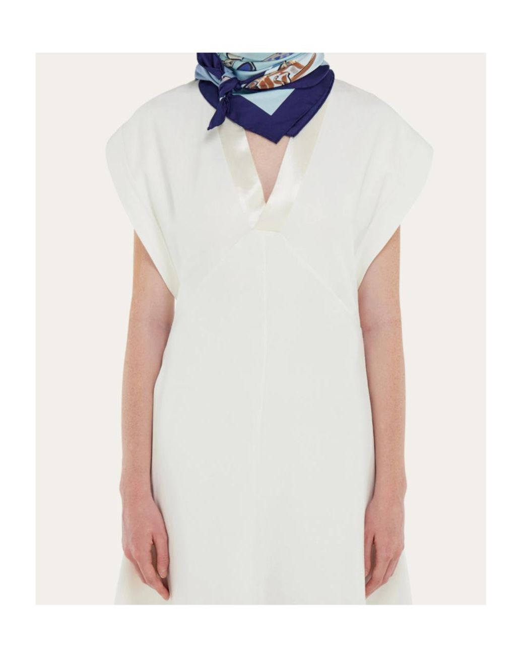 Ferragamo Blue Ferragamo Graphic Print Scarf