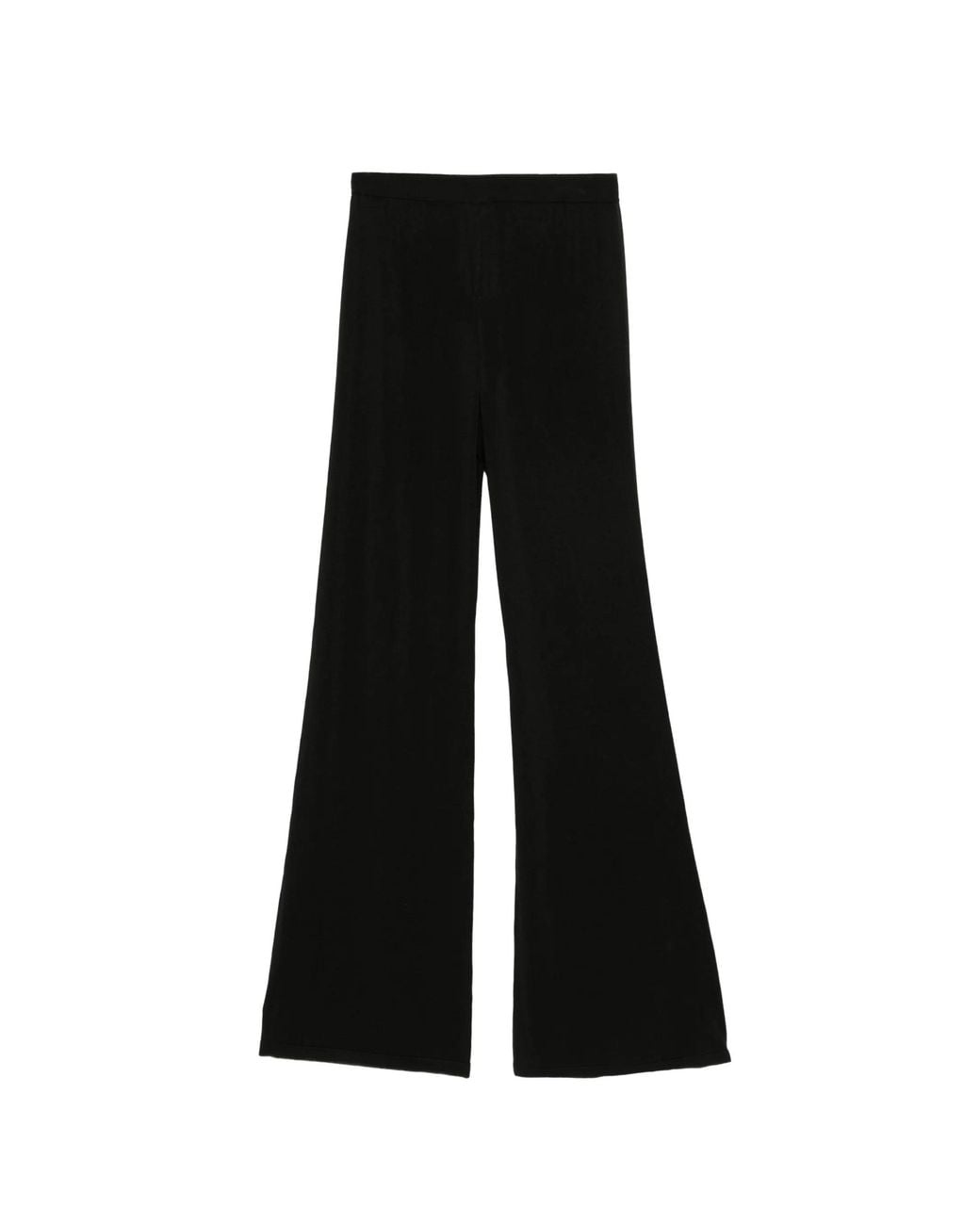Soeur Black High-Waisted Knit Flare Pants
