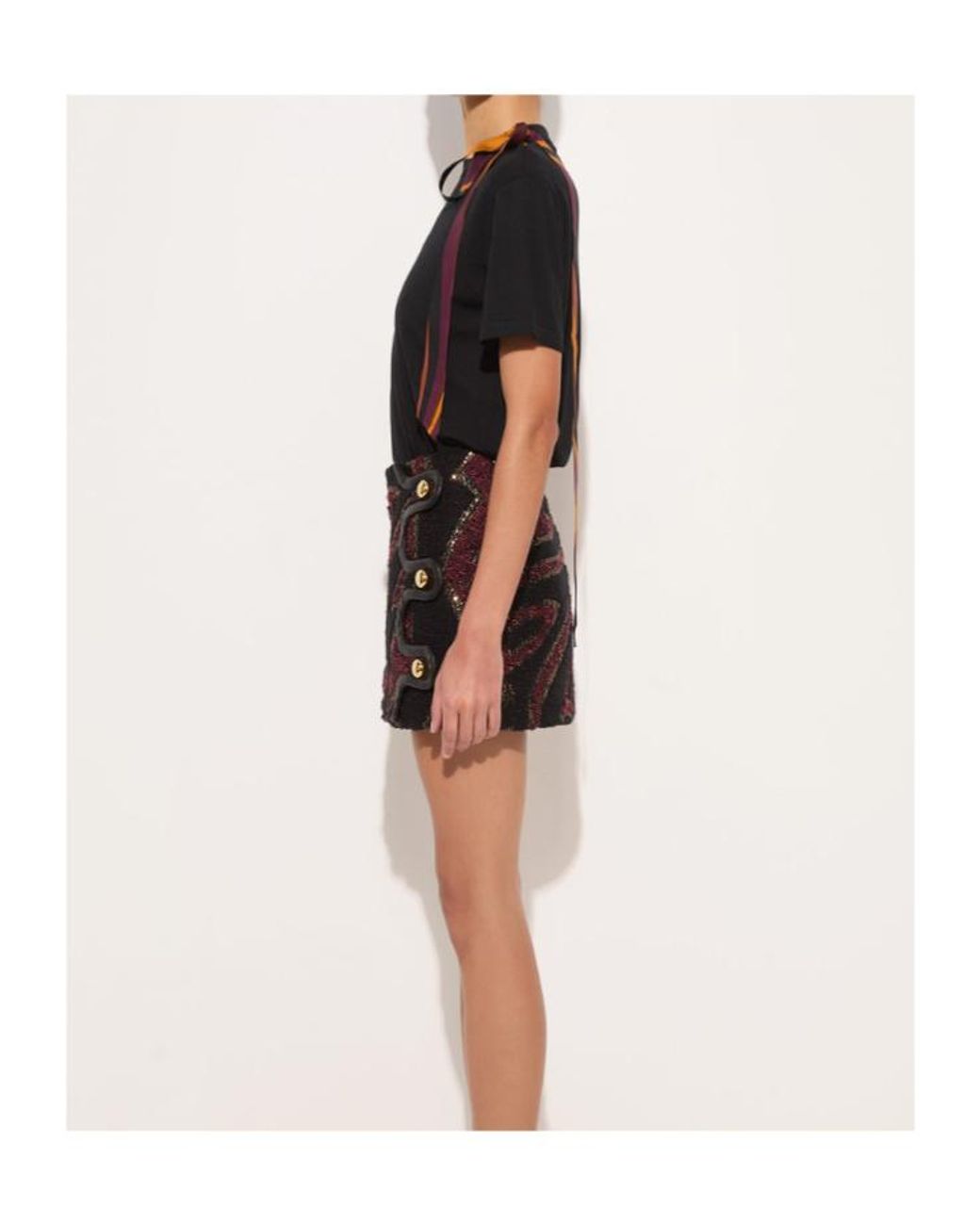 Emilio Pucci Black Pucci Scarf Detailed T-Shirt