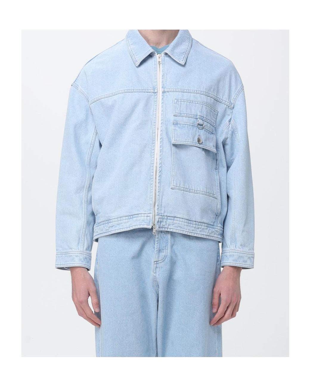 Maison Kitsuné Blue Maison Kitsuné Utility Pocket Denim Jacket for men