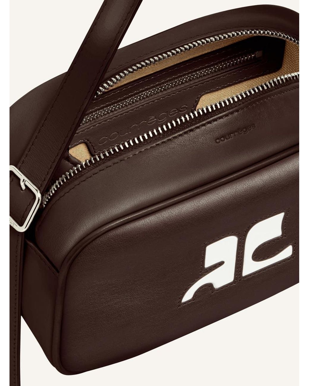 Courreges White Courrèges Reedition Logo Patch Zip-Up Shoulder Bag