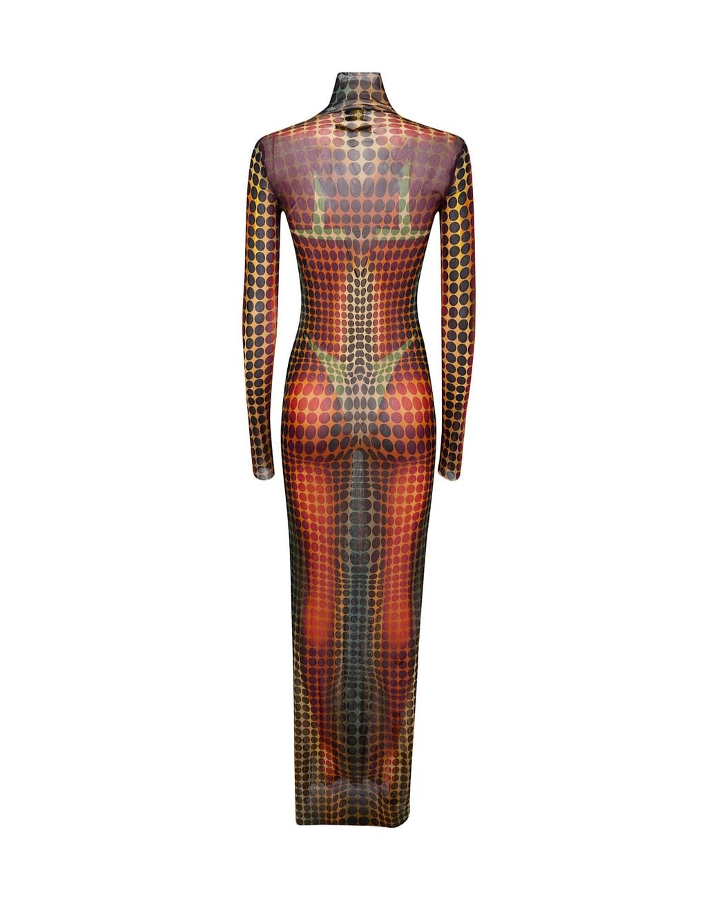 Jean Paul Gaultier Multicolor High-Neck Dots Maxi Dress