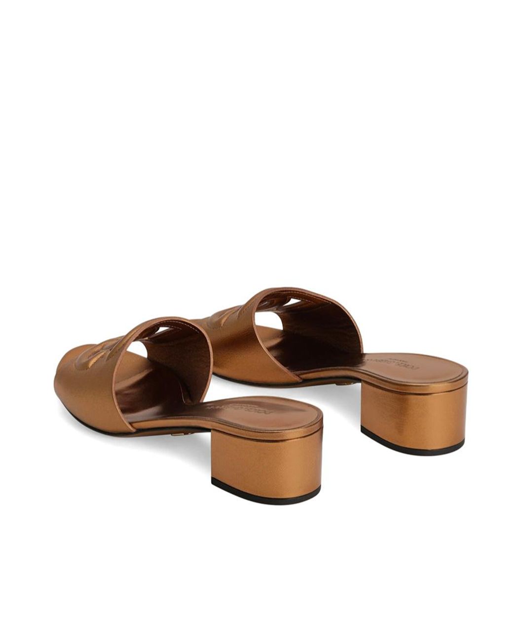 Dolce & Gabbana Brown Cut-Out Logo Slides