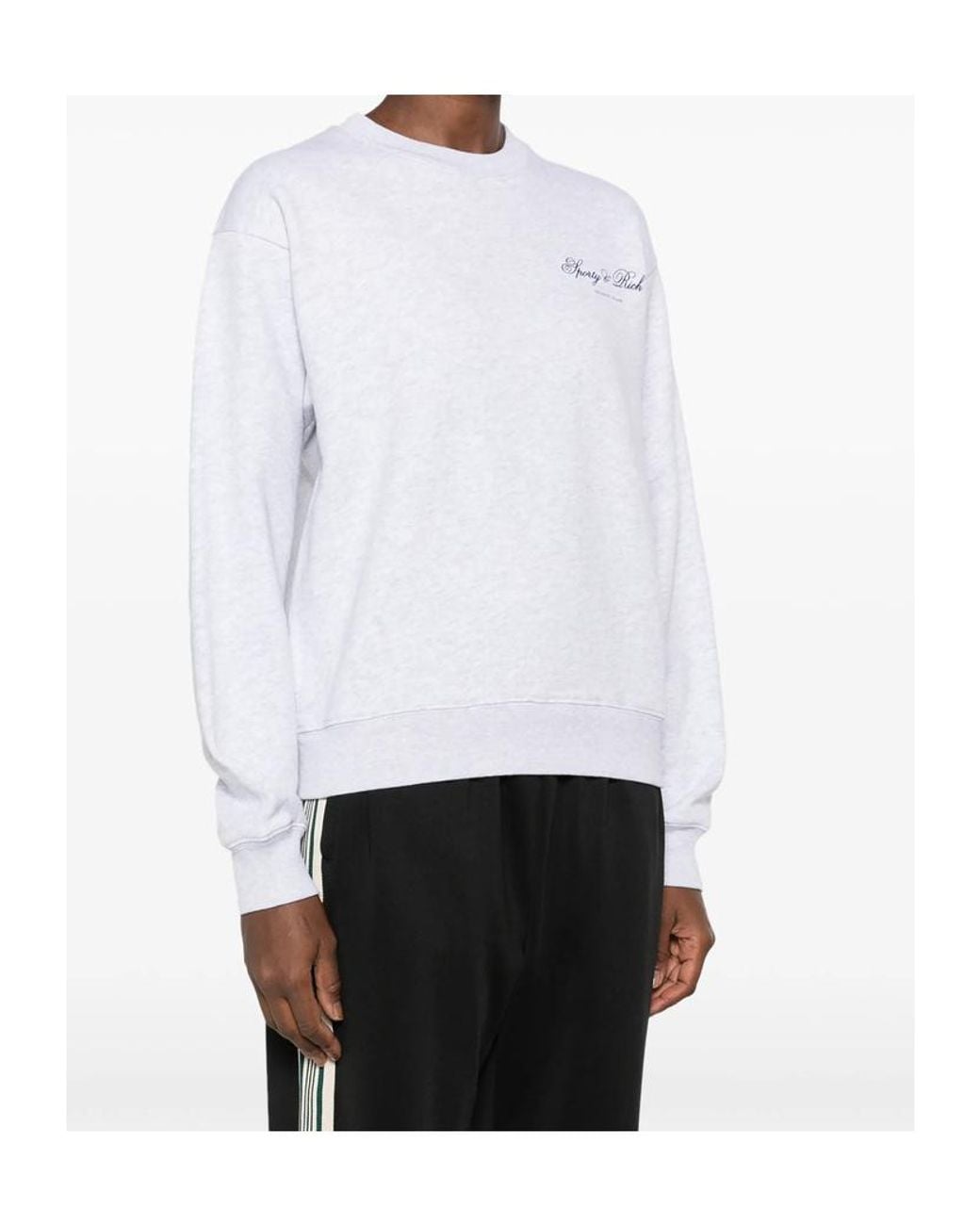 Sporty & Rich White Long-Sleeved Knit Top