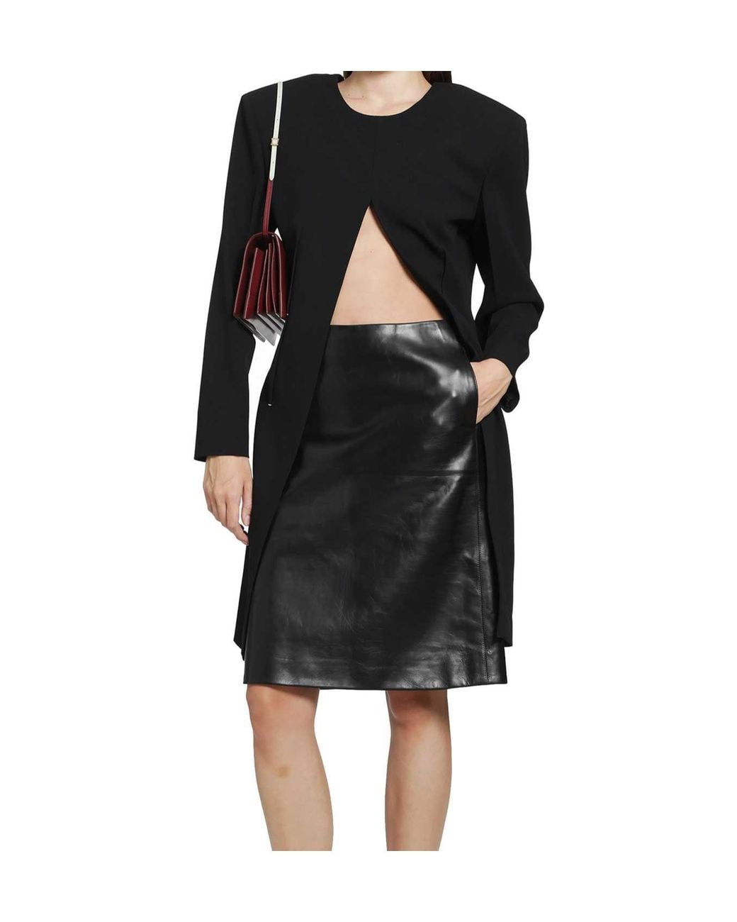 Jil Sander Black Sablé Cut-Out Top