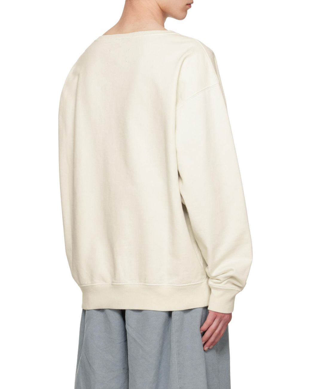 Maison Margiela White Numeric Logo Sweatshirt for men