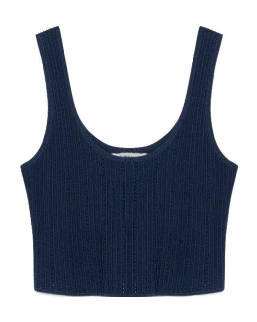 Jonathan Simkhai Blue Rylan Pointelle-Knit Tank Top